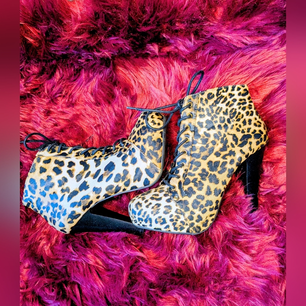Charlotte Russe Animal Print Heeled Boots